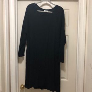 JJill black crinkle dress. 100% cotton